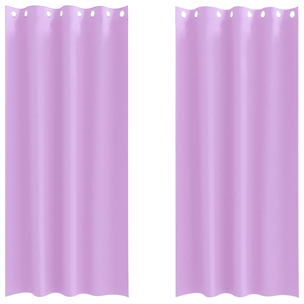 Tende Blackout con Anelli 2 pz Viola 245 x 140 cm Poliestere