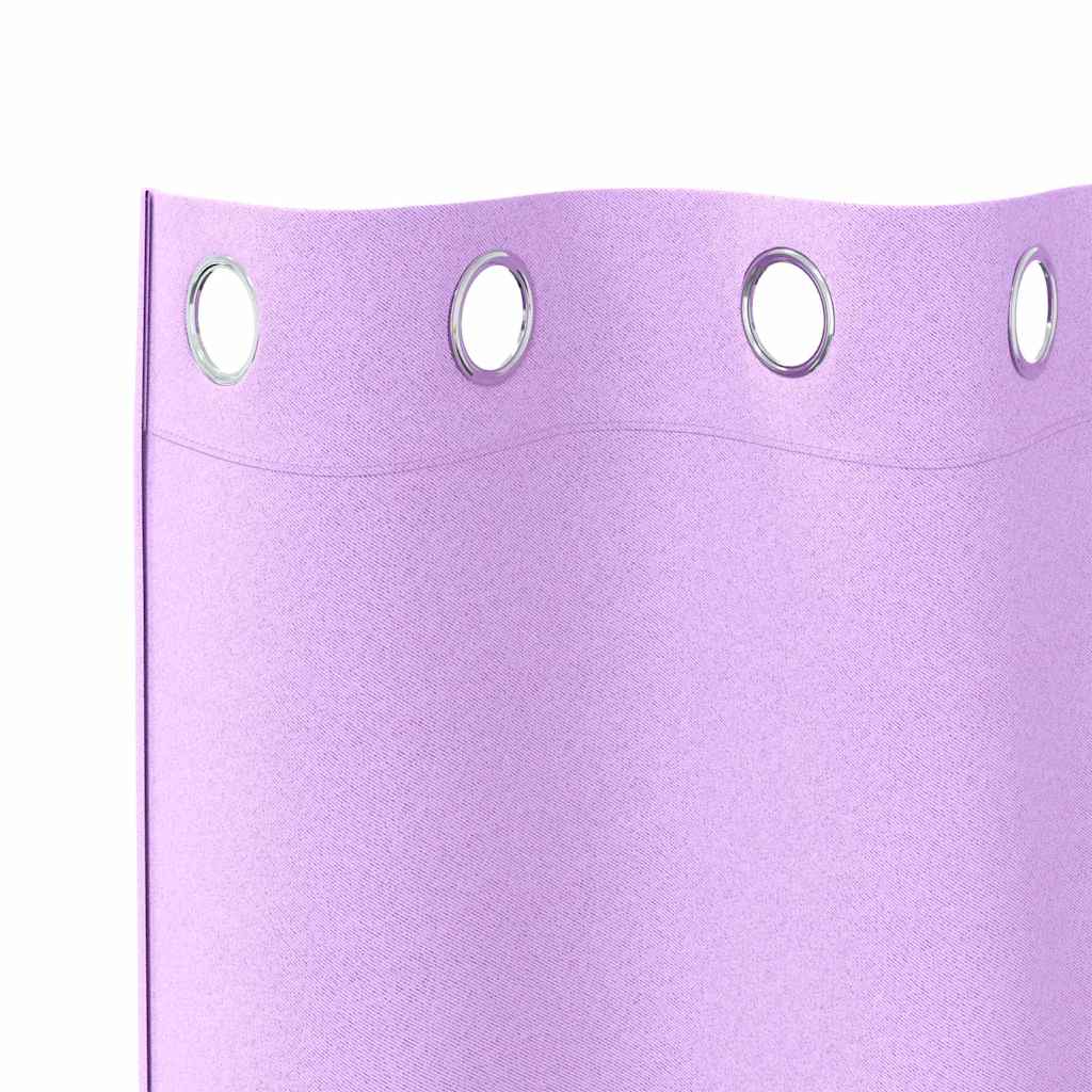 Tende Blackout con Anelli 2 pz Viola 245 x 140 cm Poliestere