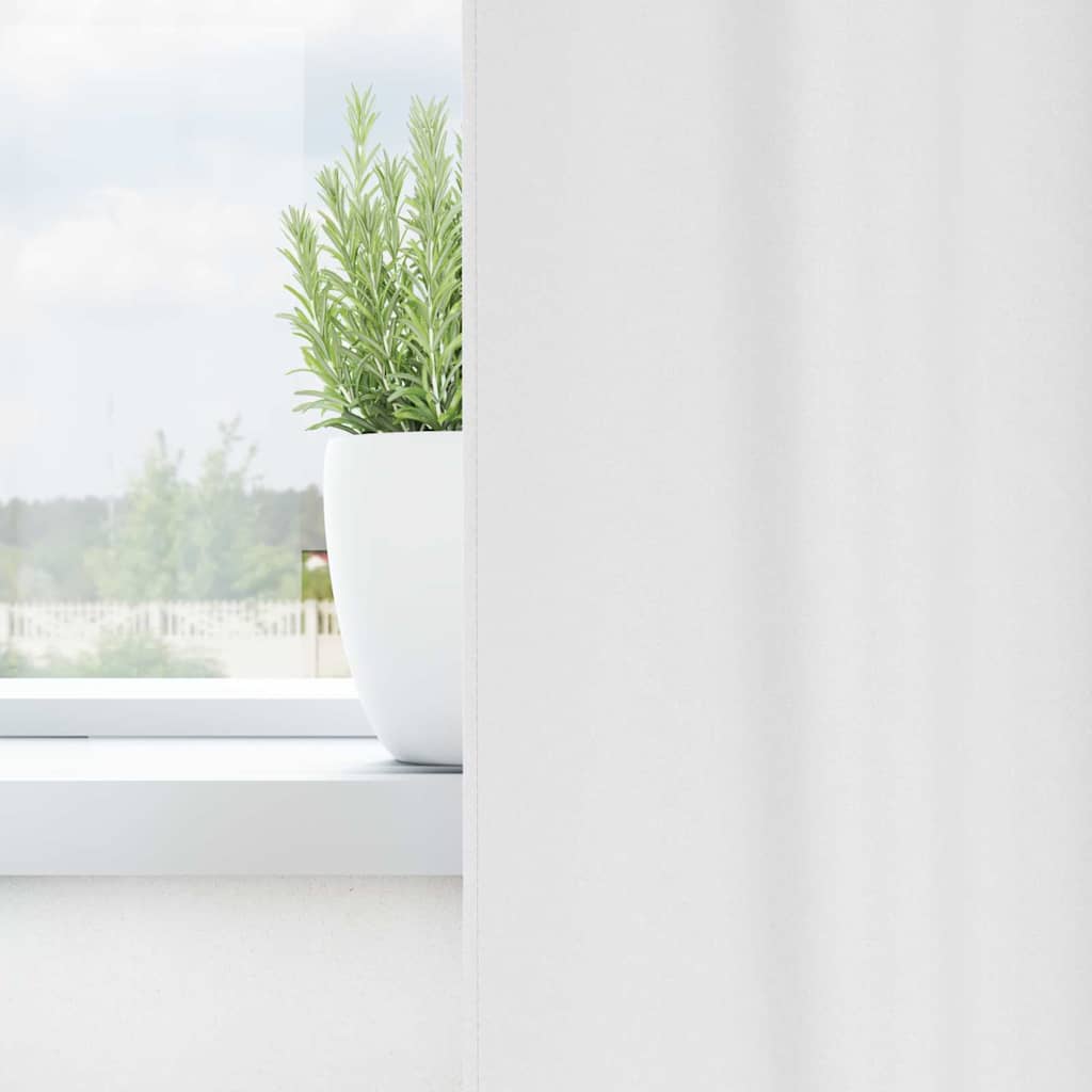 Tende Blackout con Anelli 2 pz Bianco Puro 225 x 140 cm