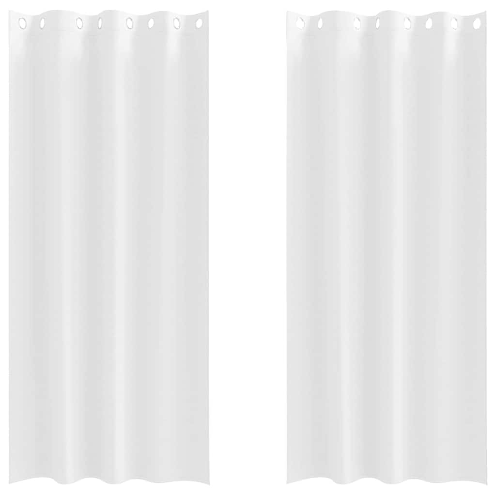 Tende Blackout con Anelli 2 pz Bianco Puro 260 x 140 cm
