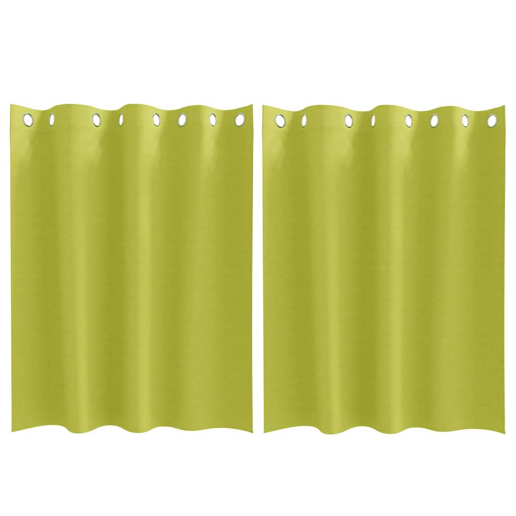 Tende Blackout con Anelli 2 pz Verde 140 x 140 cm Poliestere