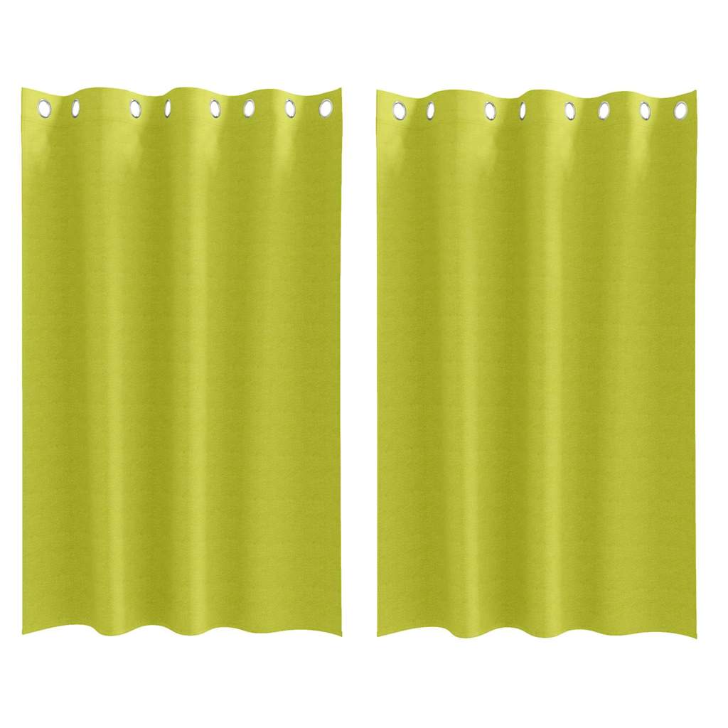 Tende Blackout con Anelli 2 pz Verde 175 x 140 cm Poliestere