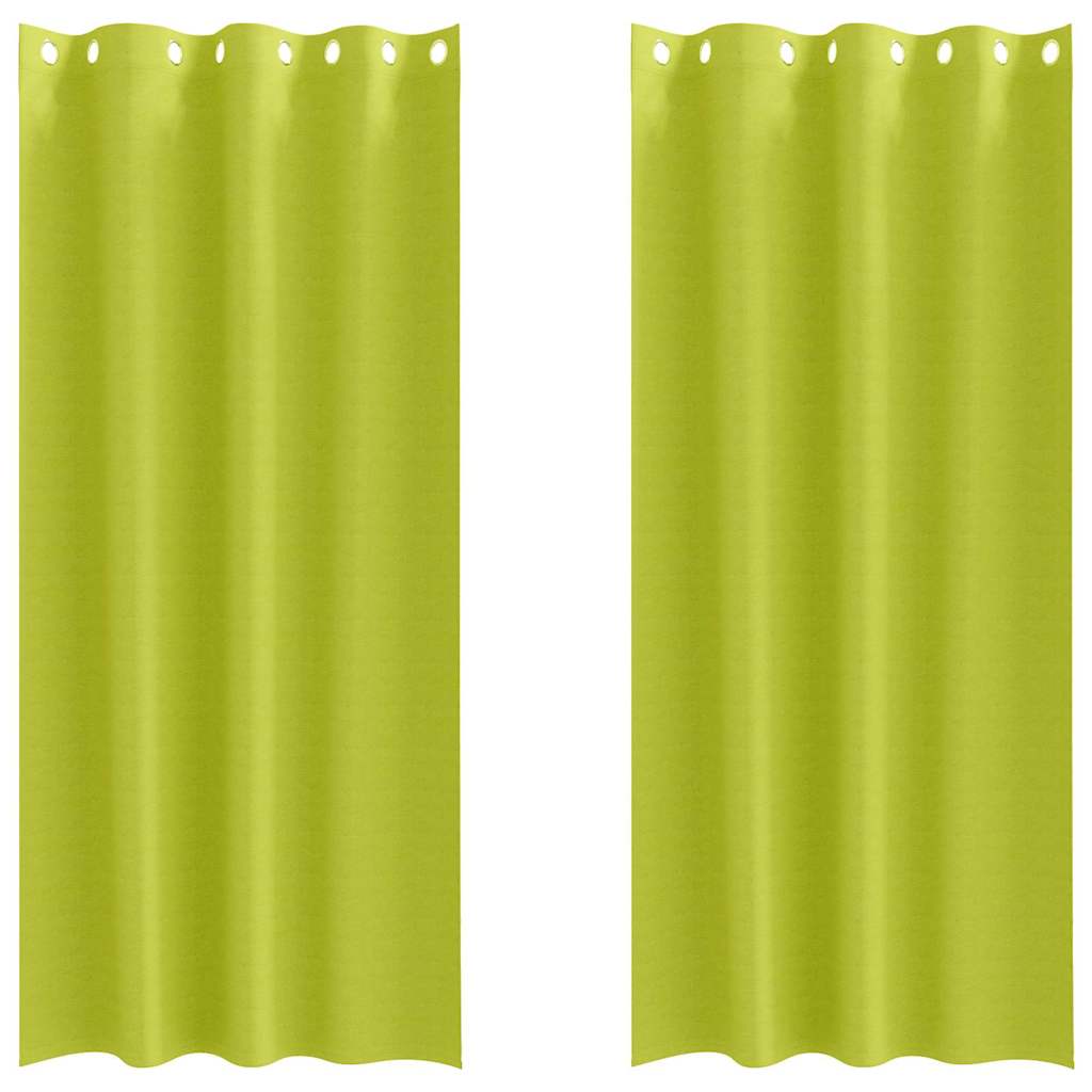 Tende Blackout con Anelli 2 pz Verde 245 x 140 cm Poliestere