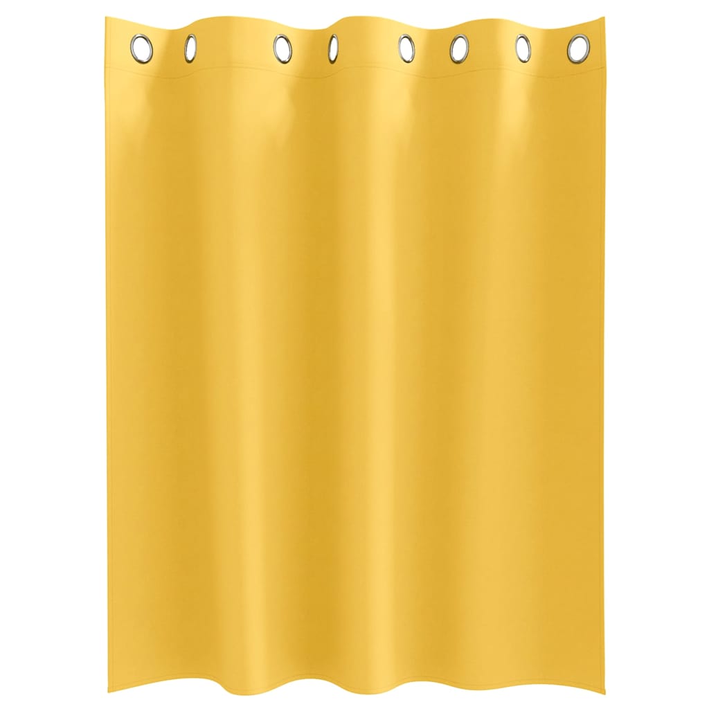 Tende Blackout con Anelli 2 pz Giallo Senape 140 x 140 cm
