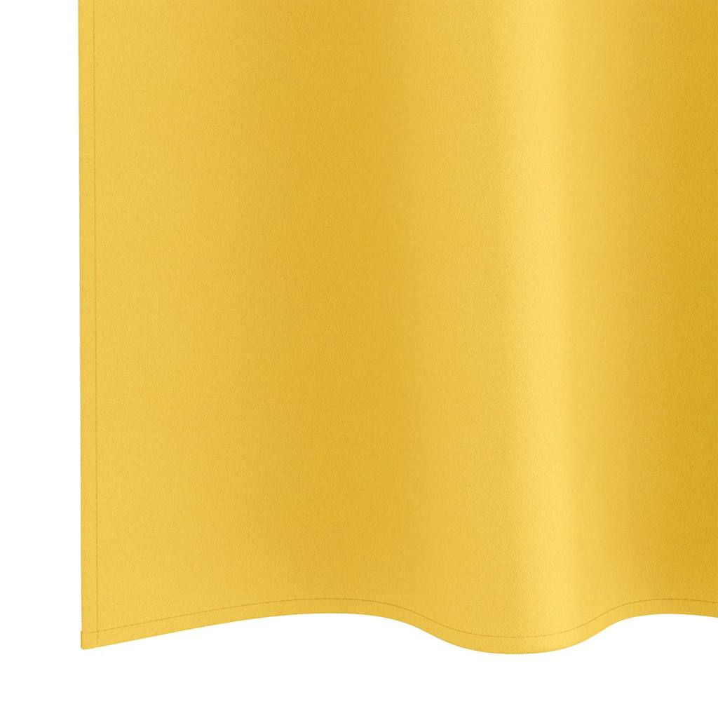 Tende Blackout con Anelli 2 pz Giallo Senape 245 x 140 cm
