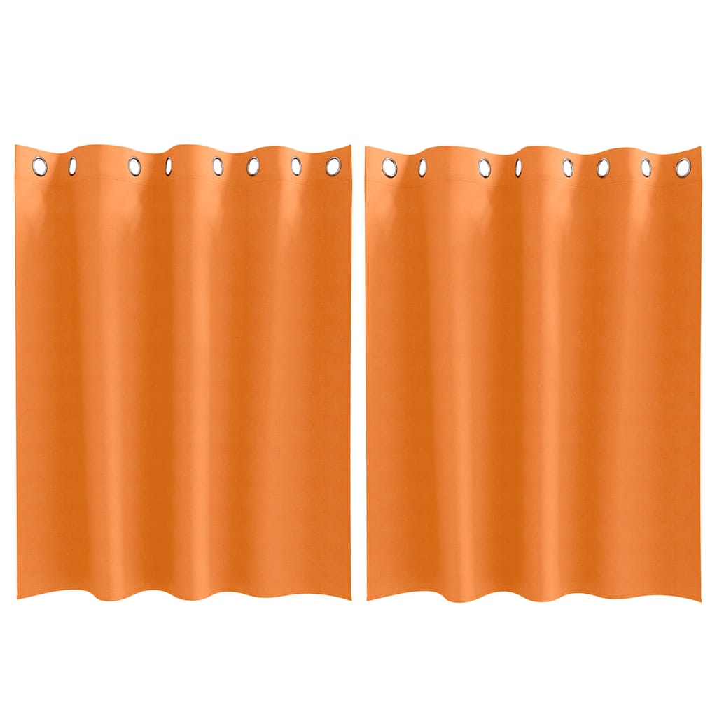 Tende Blackout con Anelli 2 pz Arancione Vivo 140 x 140 cm