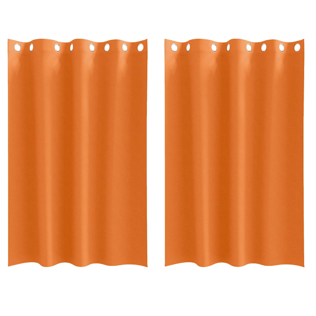 Tende Blackout con Anelli 2 pz Arancione Vivo 175 x 140 cm