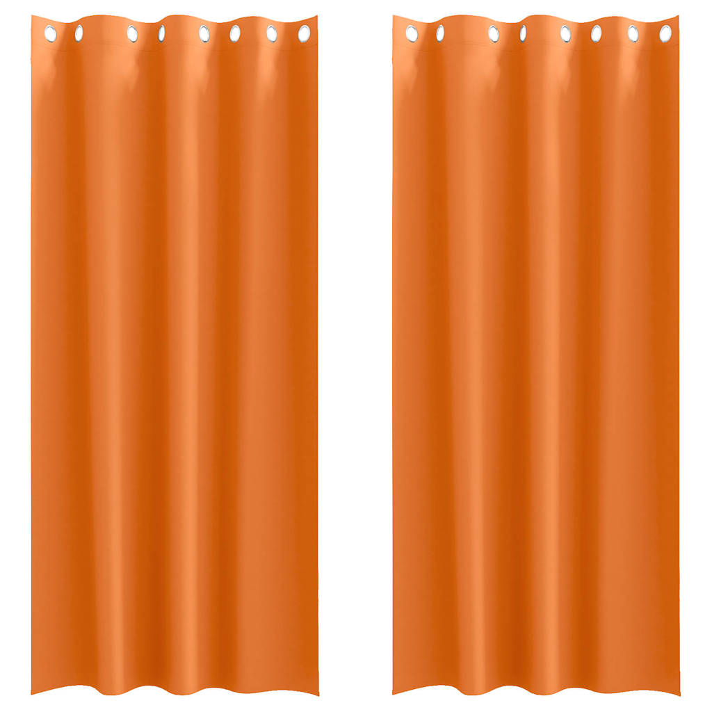Tende Blackout con Anelli 2 pz Arancione Vivo 225 x 140 cm