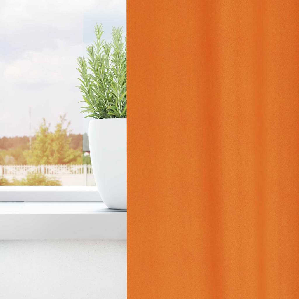 Tende Blackout con Anelli 2 pz Arancione Vivo 225 x 140 cm