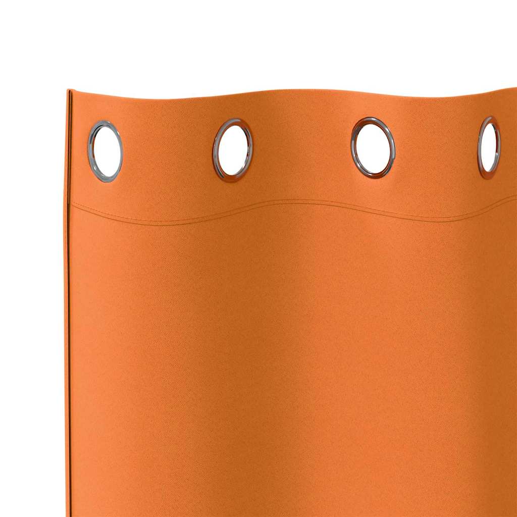 Tende Blackout con Anelli 2 pz Arancione Vivo 225 x 140 cm
