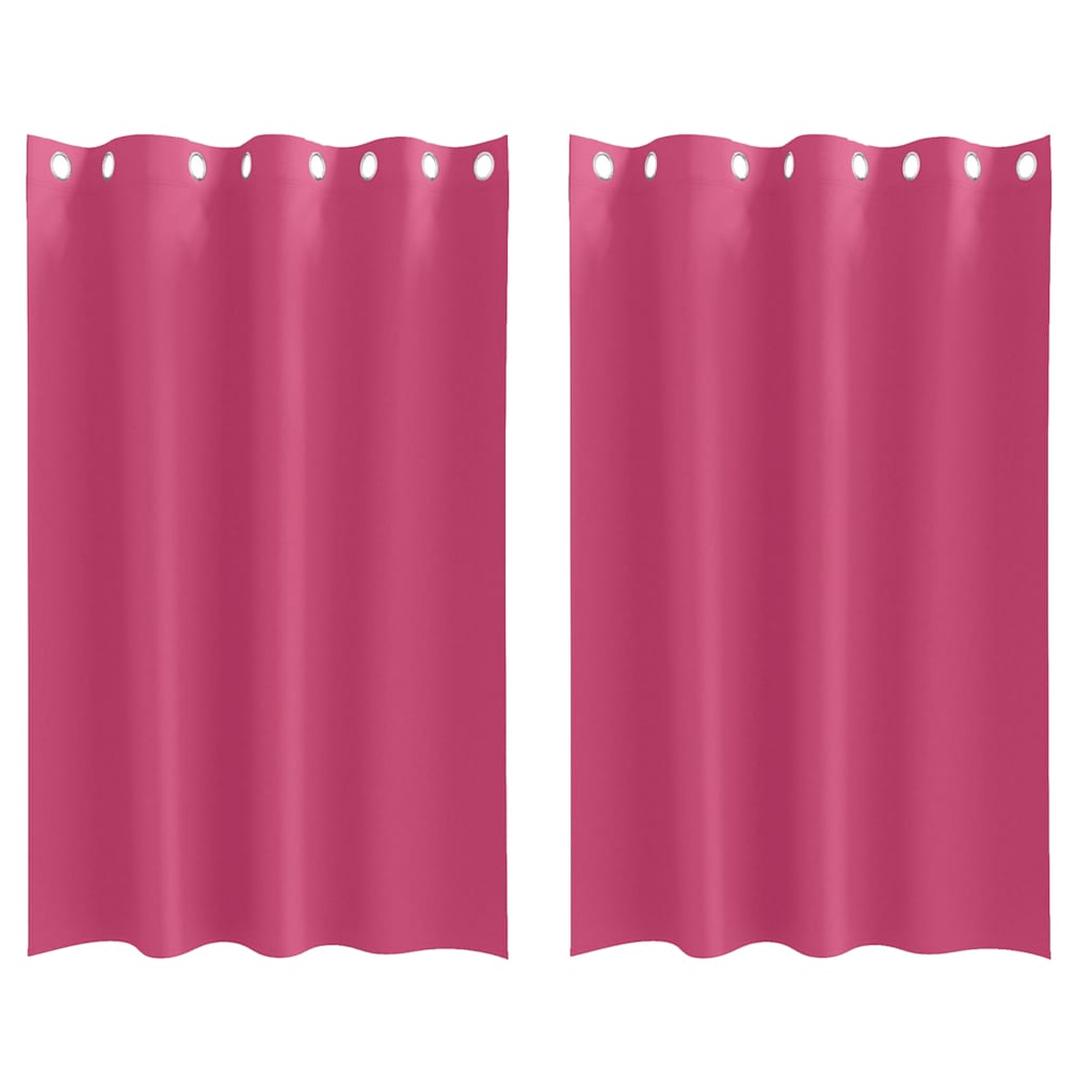 Tende Blackout con Anelli 2 pz Rosa Vivo 175 x 140 cm
