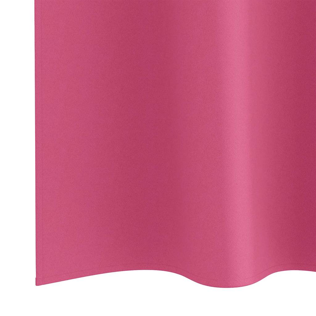 Tende Blackout con Anelli 2 pz Rosa Vivo 225 x 140 cm
