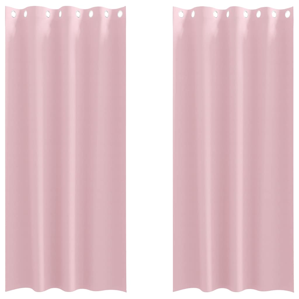 Tende Blackout con Anelli 2 pz Rosa baby 225 x 140 cm