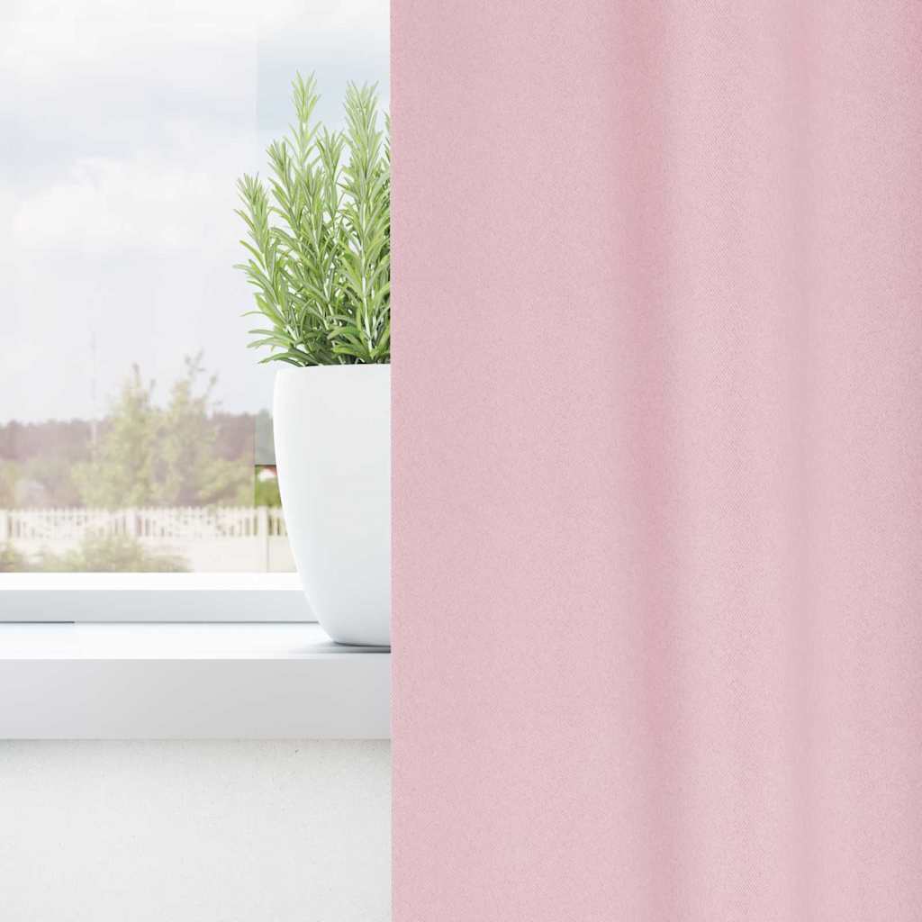 Tende Blackout con Anelli 2 pz Rosa baby 225 x 140 cm