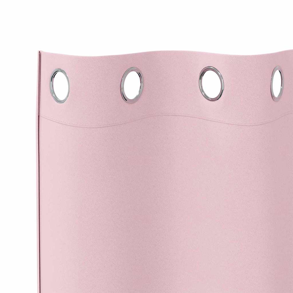 Tende Blackout con Anelli 2 pz Rosa baby 260 x 140 cm