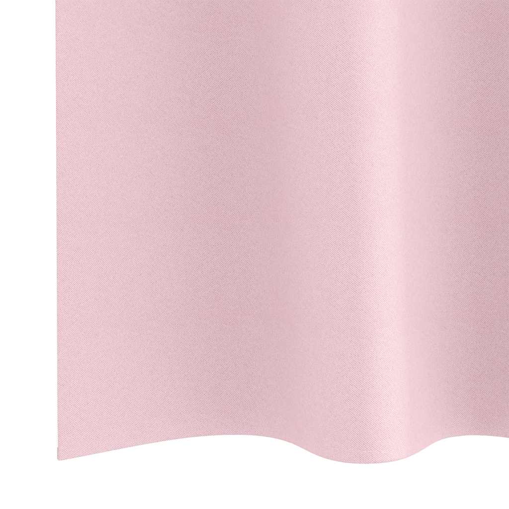 Tende Blackout con Anelli 2 pz Rosa baby 260 x 140 cm