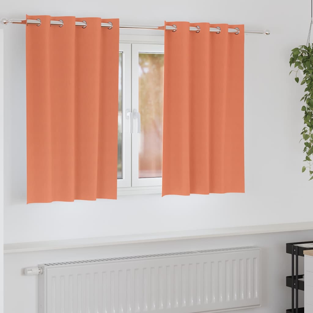 Tende Blackout con Anelli 2 pz Terracotta 140 x 140 cm