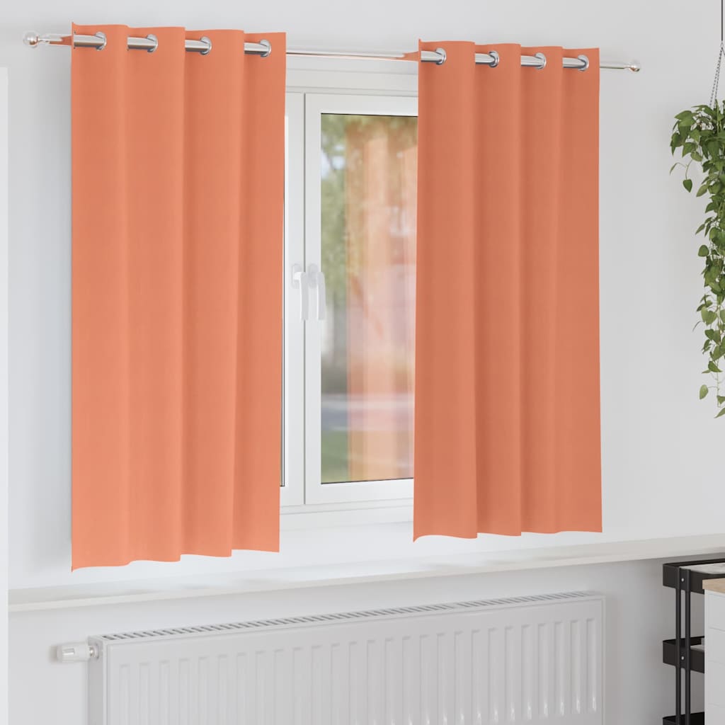 Tende Blackout con Anelli 2 pz Terracotta 175 x 140 cm