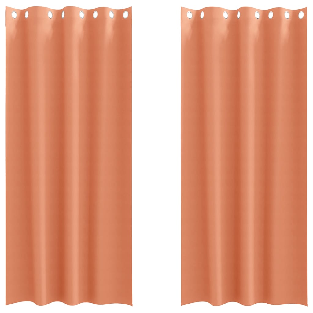 Tende Blackout con Anelli 2 pz Terracotta 260 x 140 cm