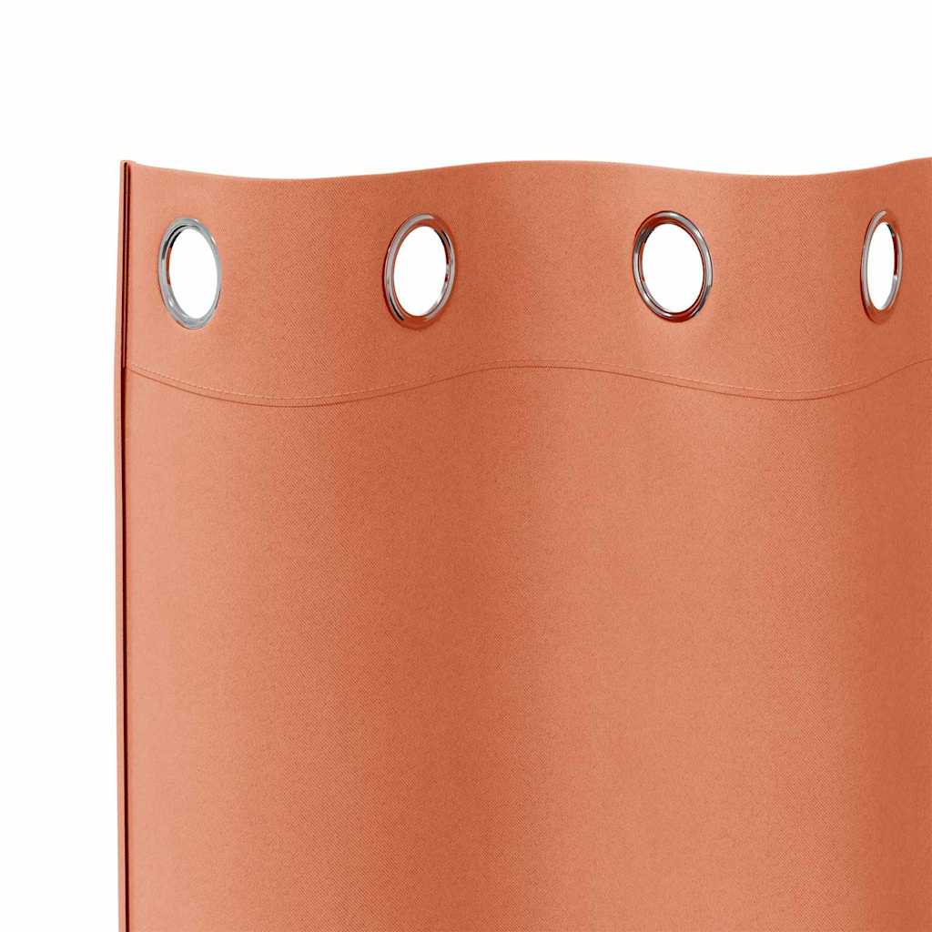 Tende Blackout con Anelli 2 pz Terracotta 260 x 140 cm