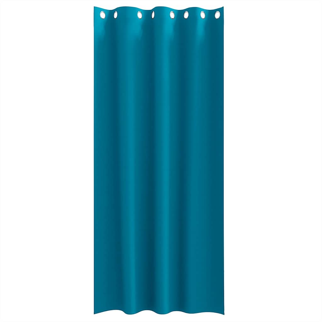 Tende Blackout con Anelli 2 pz Turchese 260 x 140 cm Poliestere
