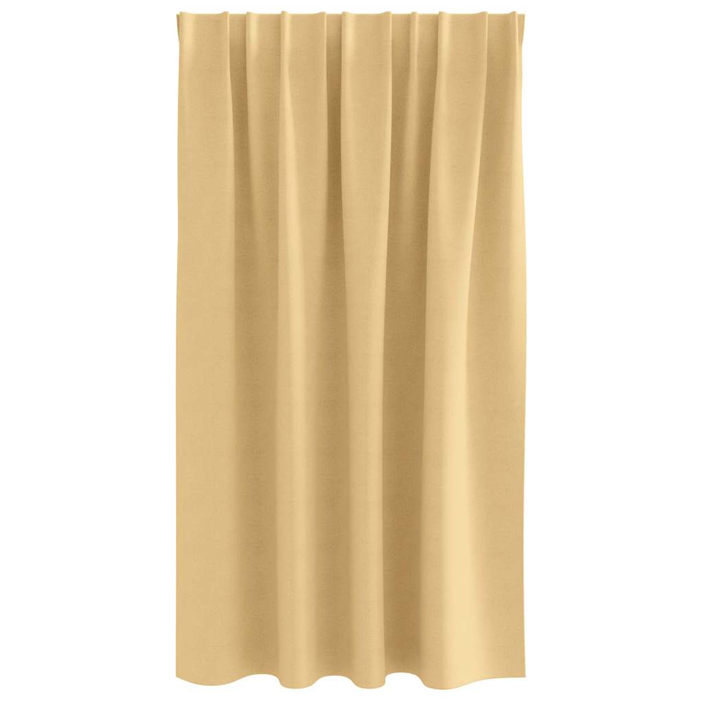 Tende Blackout con Anelli 2 pz Beige 140 x 140 cm Poliestere