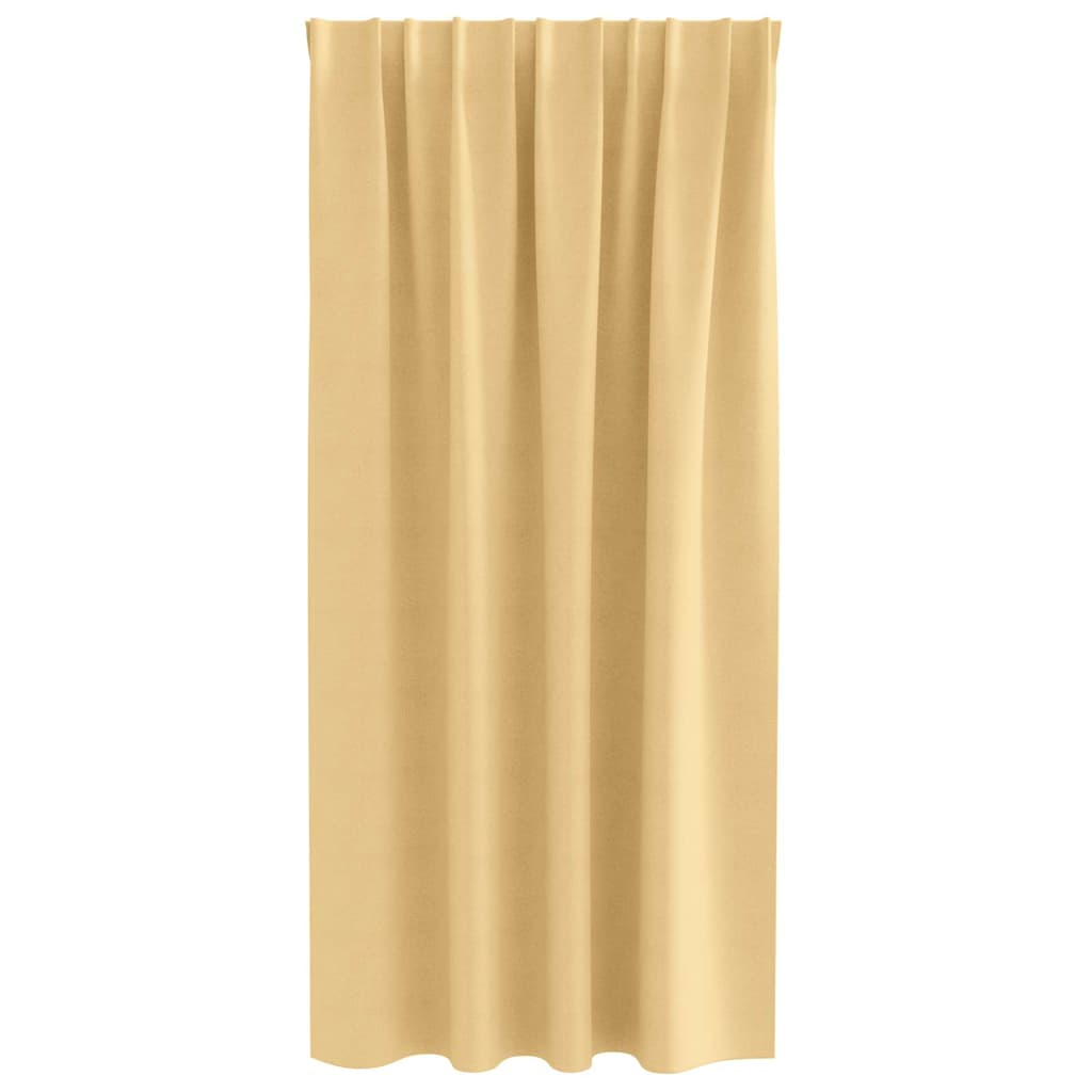 Tende Blackout con Anelli 2 pz Beige 175 x 140 cm Poliestere