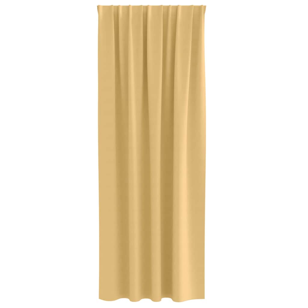 Tende Blackout con Anelli 2 pz Beige 245 x 140 cm Poliestere