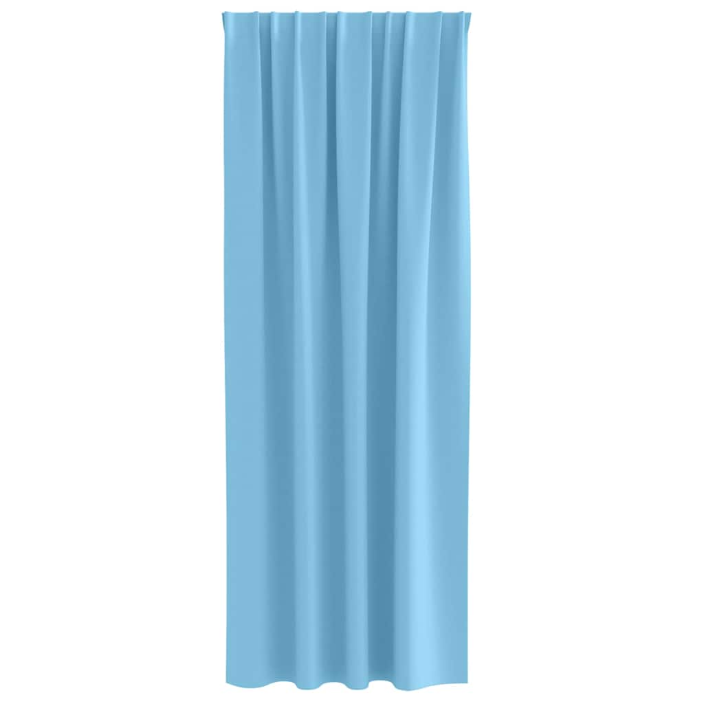 Tende Blackout con Anelli 2 pz Azzurro 225 x 140 cm Poliestere