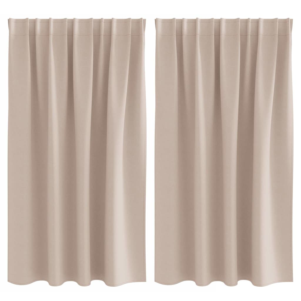 Tende Blackout con Anelli 2 pz Tortora 140 x 140 cm Poliestere