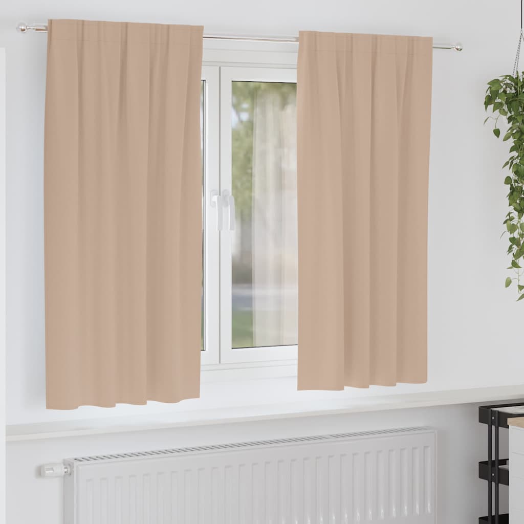 Tende Blackout con Anelli 2 pz Tortora 175 x 140 cm Poliestere