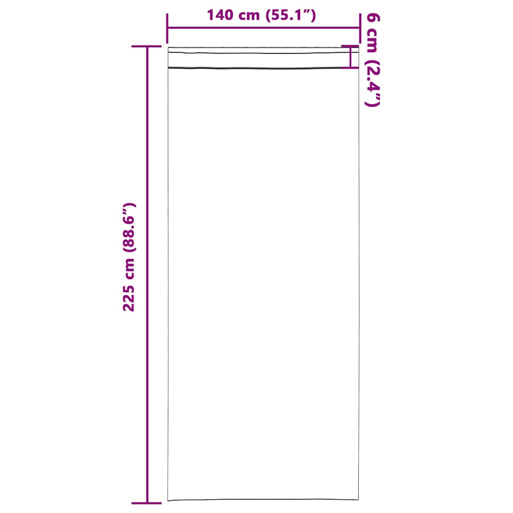 Tende Blackout con Anelli 2 pz Tortora 225 x 140 cm Poliestere