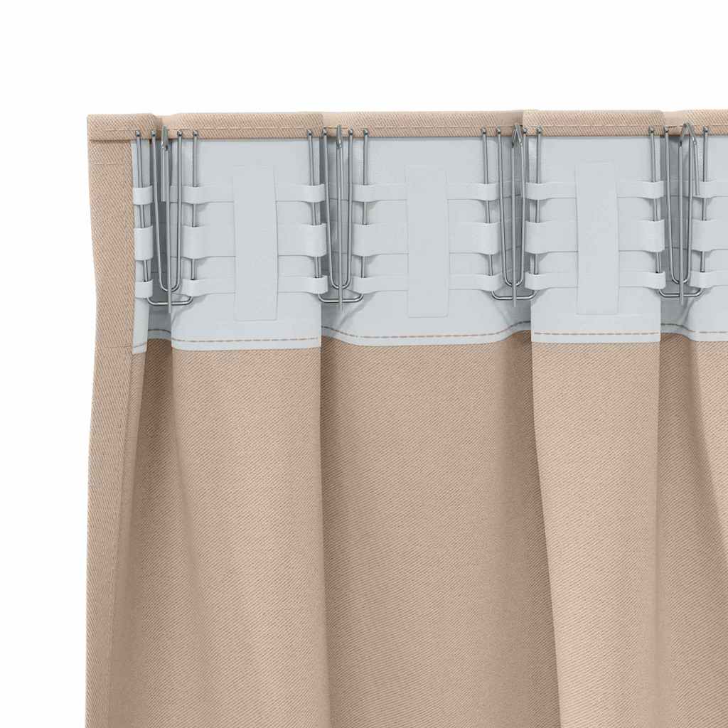 Tende Blackout con Anelli 2 pz Tortora 260 x 140 cm Poliestere