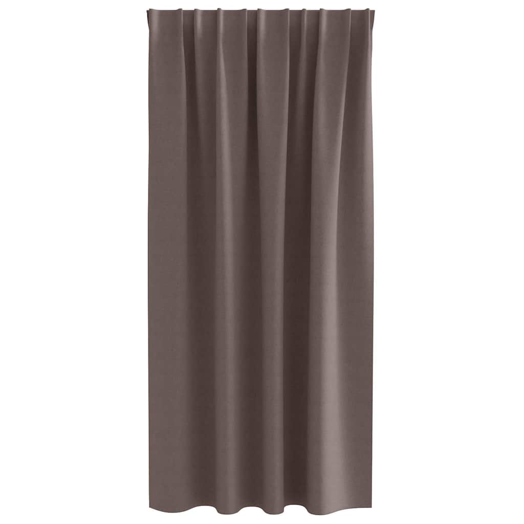 Tende Blackout con Anelli 2 pz Marrone Scuro 175 x 140 cm