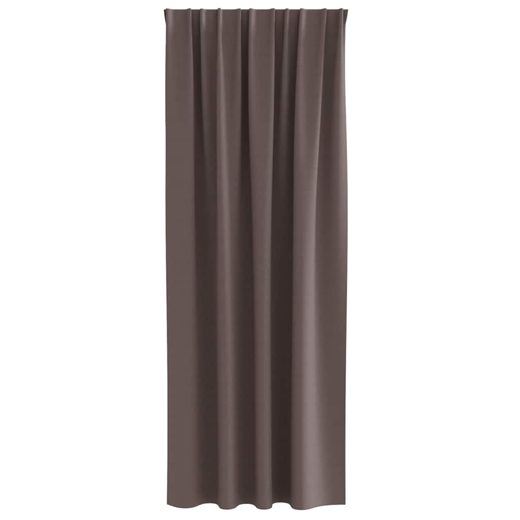 Tende Blackout con Anelli 2 pz Marrone Scuro 245 x 140 cm