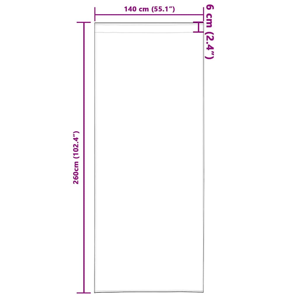 Tende Blackout con Anelli 2 pz Marrone Scuro 260 x 140 cm