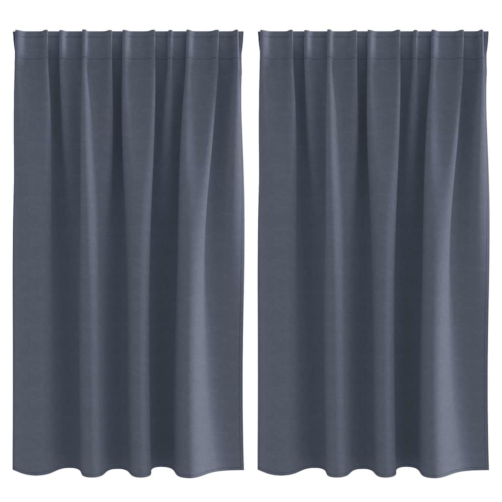 Tende Blackout con Anelli 2 pz Antracite 140 x 140 cm
