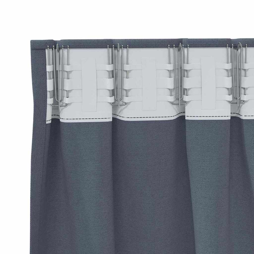 Tende Blackout con Anelli 2 pz Antracite 225 x 140 cm