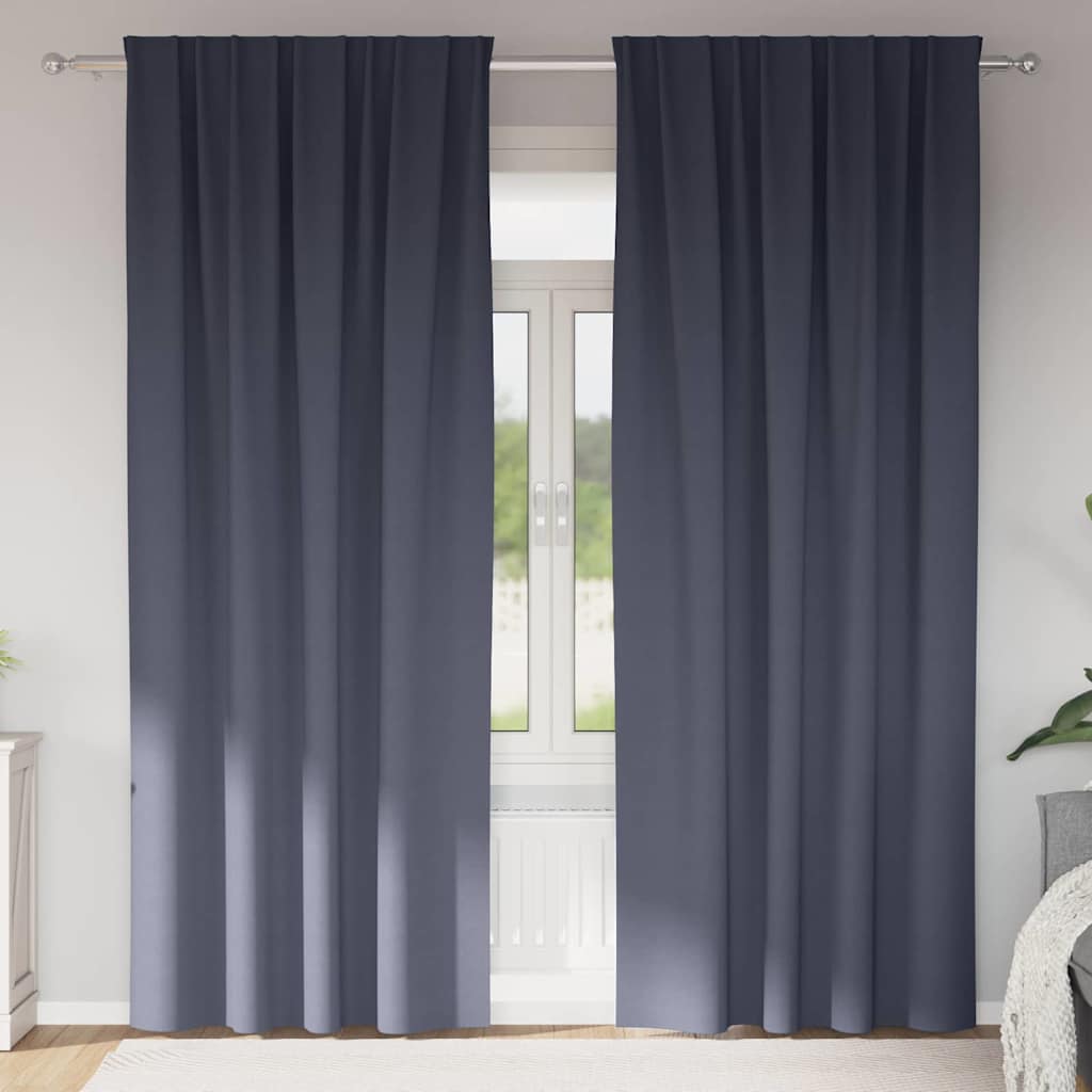 Tende Blackout con Anelli 2 pz Antracite 245 x 140 cm