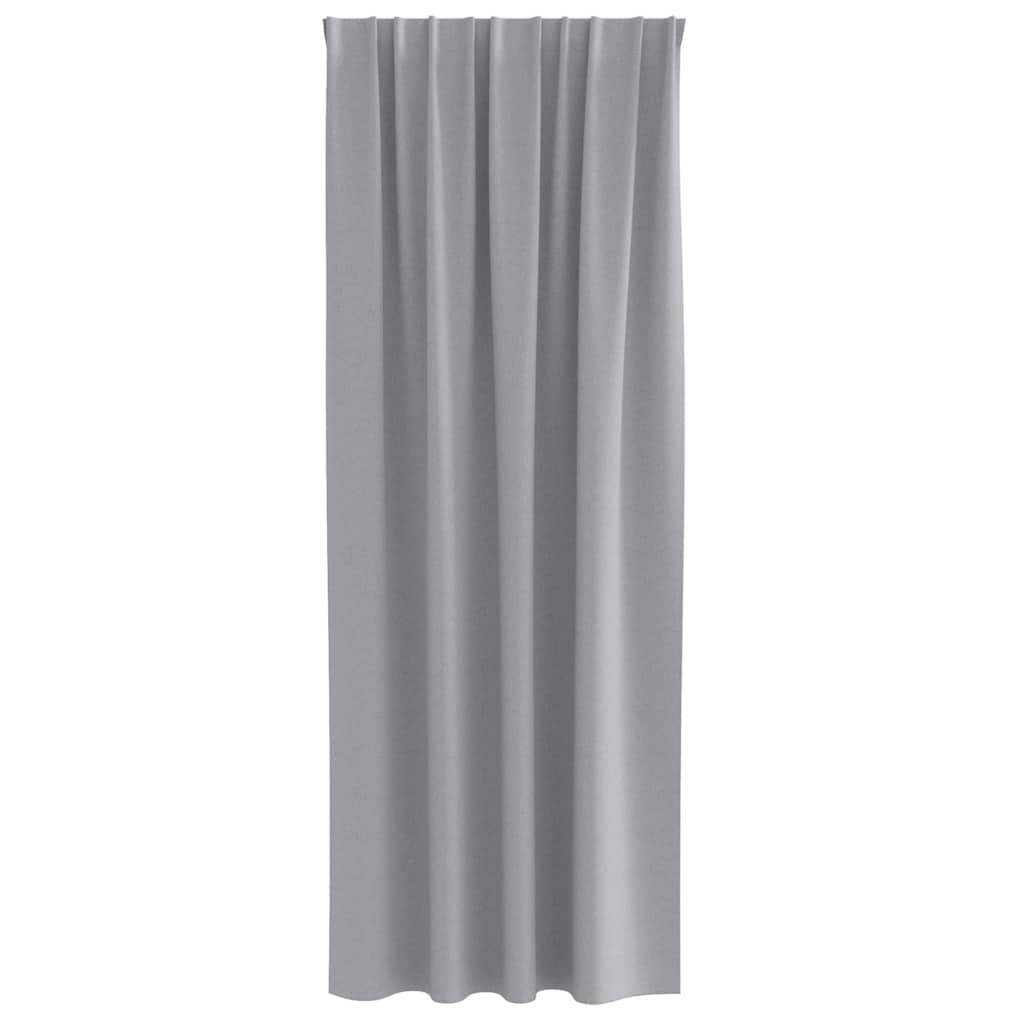 Tende Blackout con Anelli 2 pz Grigio Chiaro 260 x 140 cm