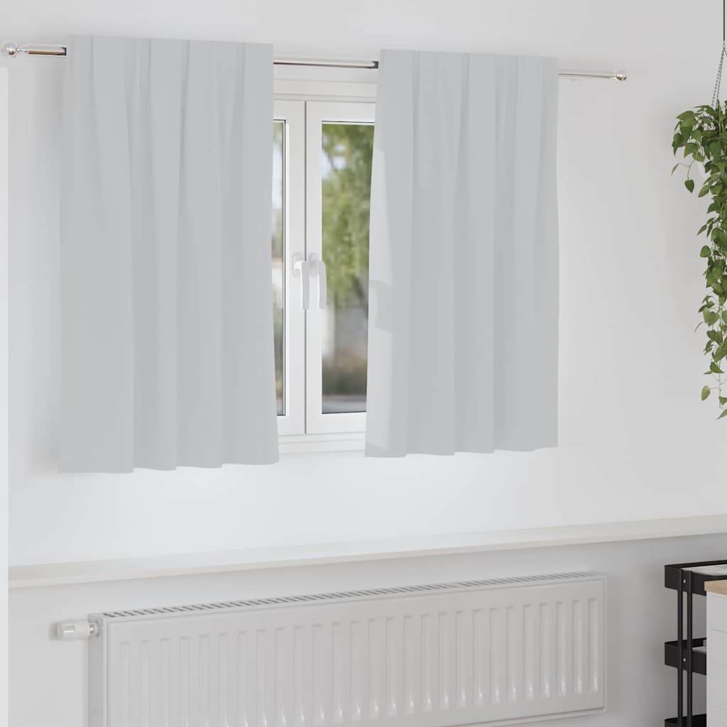 Tende Blackout con Anelli 2 pz Grigio Chiaro 140 x 140 cm