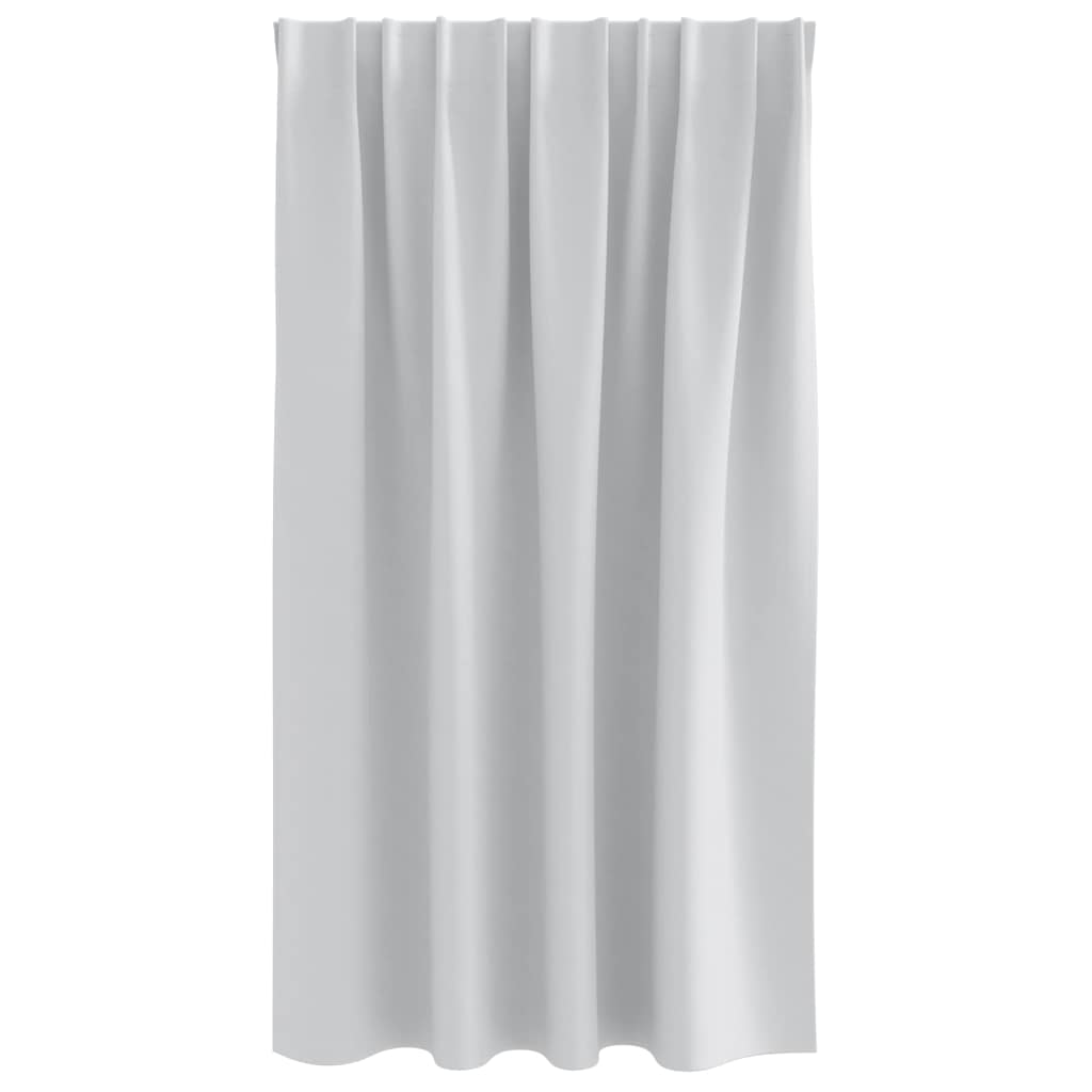 Tende Blackout con Anelli 2 pz Grigio Chiaro 140 x 140 cm