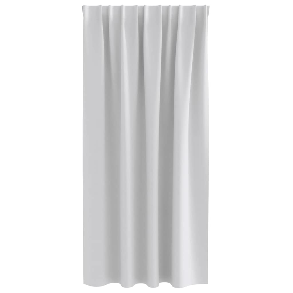 Tende Blackout con Anelli 2 pz Grigio Chiaro 175 x 140 cm