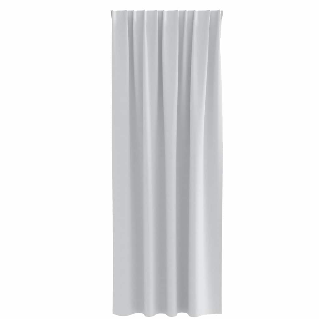 Tende Blackout con Anelli 2 pz Grigio Chiaro 260 x 140 cm