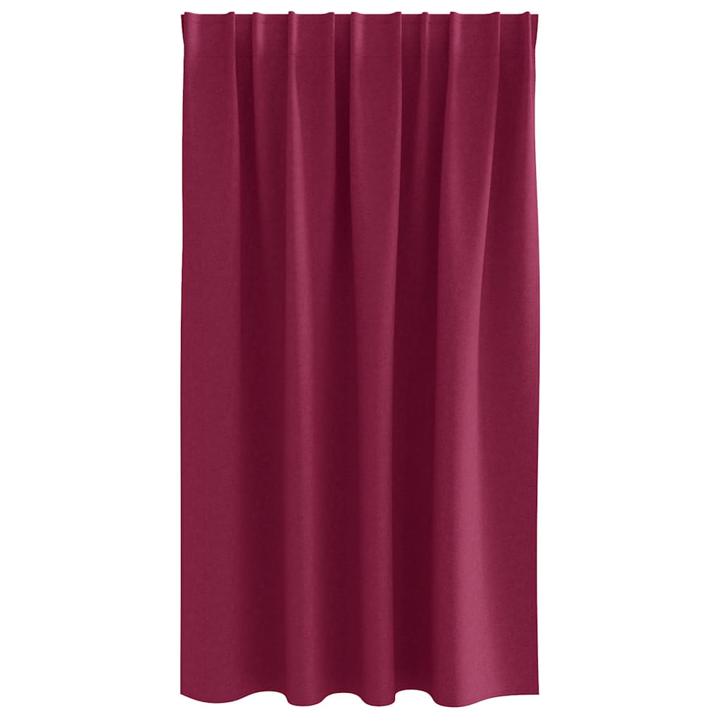 Tende Blackout con Anelli 2 pz Rosso Vino 140 x 140 cm