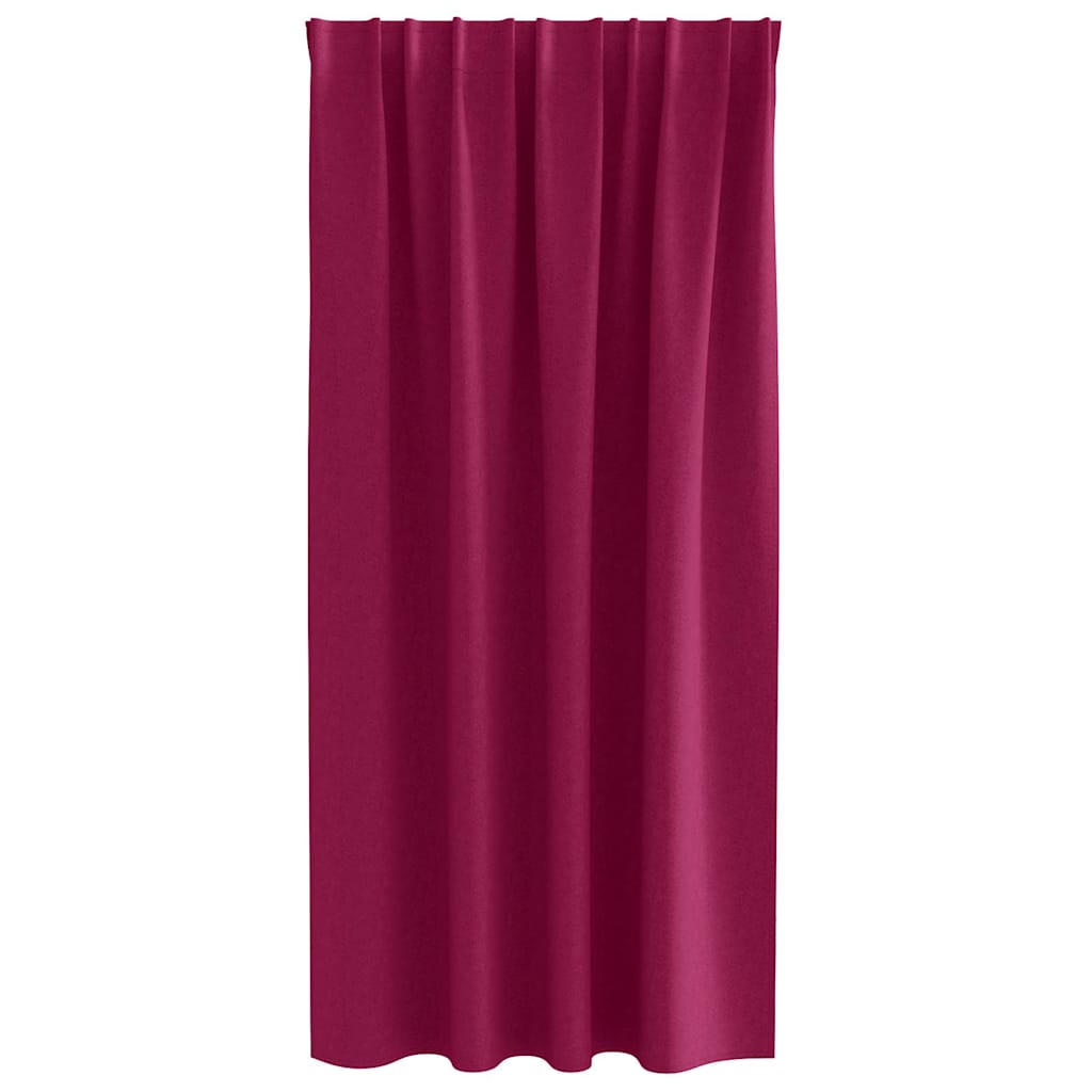 Tende Blackout con Anelli 2 pz Rosso Vino 175 x 140 cm
