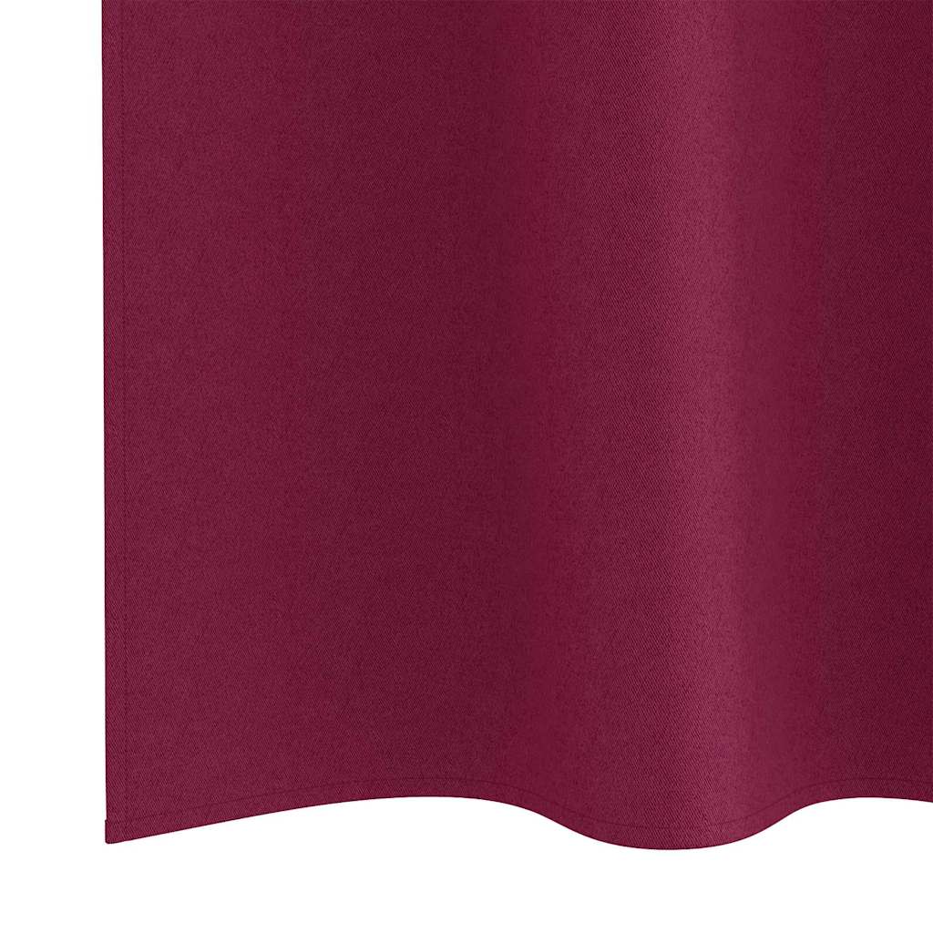 Tende Blackout con Anelli 2 pz Rosso Vino 245 x 140 cm