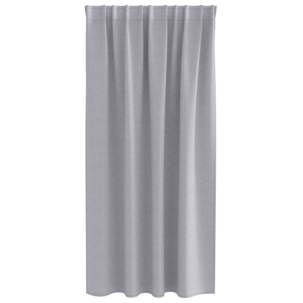 Tende Blackout con Anelli 2 pz Grigio Metallico 175 x 140 cm