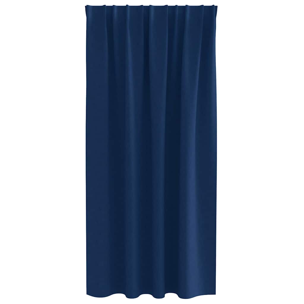 Tende Blackout con Anelli 2 pz Blu Scuro 175 x 140 cm