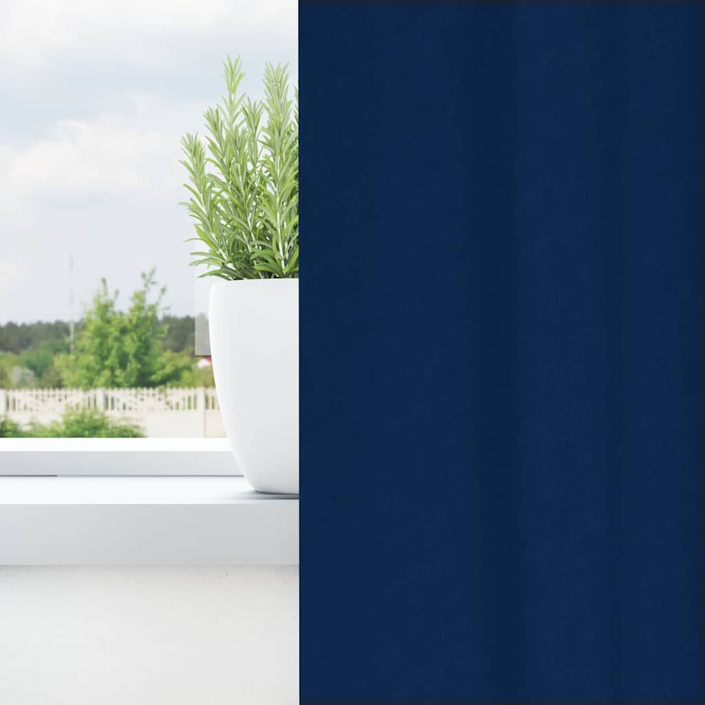 Tende Blackout con Anelli 2 pz Blu Scuro 260 x 140 cm